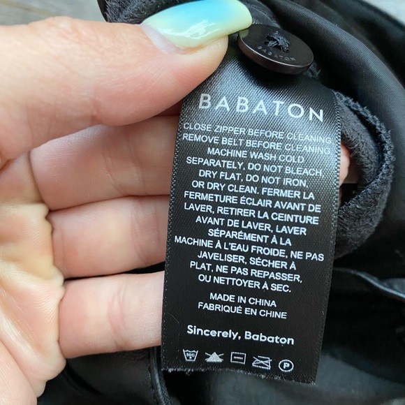 Babaton Black Belted Vegan Faux Leather High Rise Trouser Pant - Picture 11 of 15